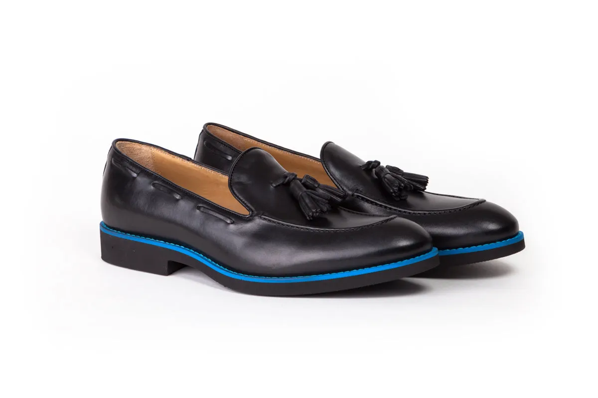 2017 Men's Black & Blue Tassel Loafer