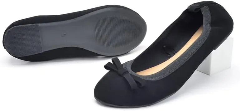 2025 Summer Shallow Mouth Wind Single Shoes Women's Bow Round Head Curved Shoes Skin-Friendly and Breathable Comfortable Lining Cushioning Performance,Skid Resistance