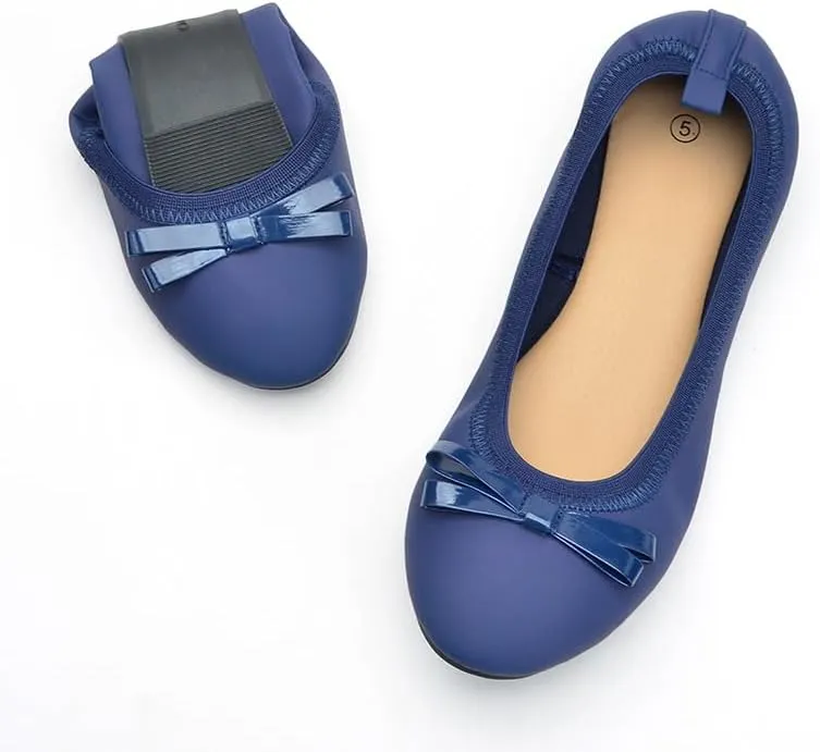 2025 Summer Shallow Mouth Wind Single Shoes Women's Bow Round Head Curved Shoes Skin-Friendly and Breathable Comfortable Lining Cushioning Performance,Skid Resistance