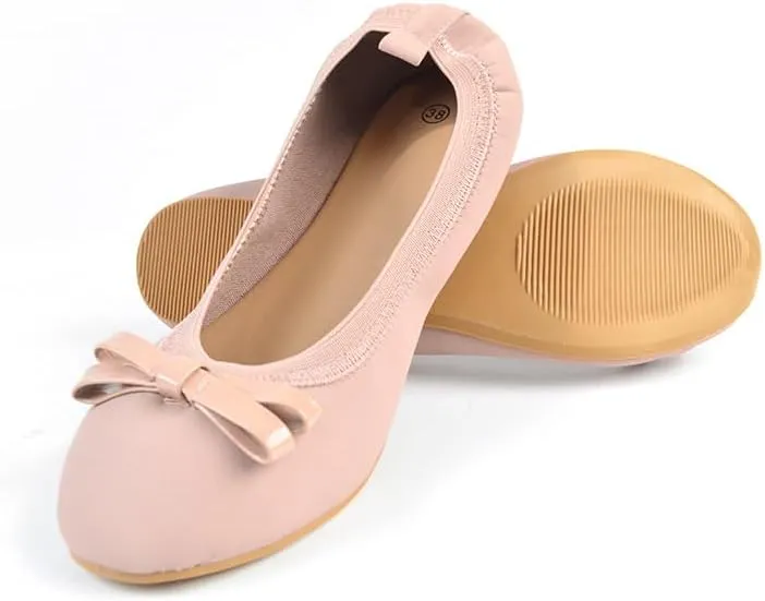 2025 Summer Shallow Mouth Wind Single Shoes Women's Bow Round Head Curved Shoes Skin-Friendly and Breathable Comfortable Lining Cushioning Performance,Skid Resistance