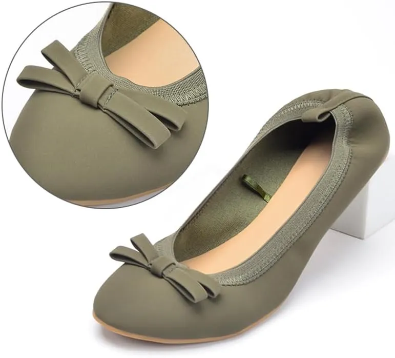 2025 Summer Shallow Mouth Wind Single Shoes Women's Bow Round Head Curved Shoes Skin-Friendly and Breathable Comfortable Lining Cushioning Performance,Skid Resistance
