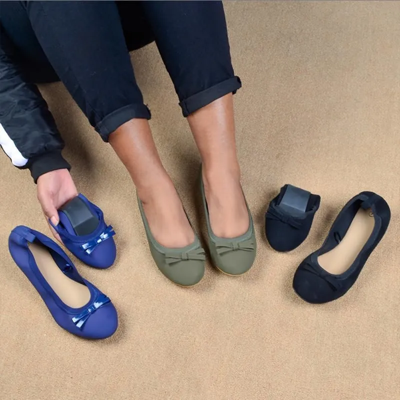 2025 Summer Shallow Mouth Wind Single Shoes Women's Bow Round Head Curved Shoes Skin-Friendly and Breathable Comfortable Lining Cushioning Performance,Skid Resistance