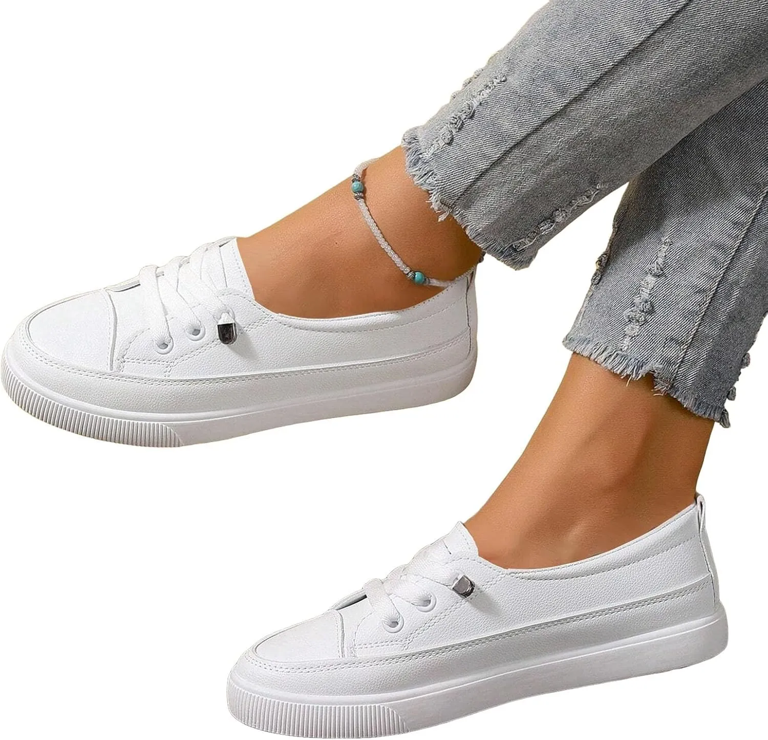 2025 Women Closed Toe Shoe Non-Slip Breathable Slip-On Flat Casual Shoes Fashion Party Dance Loafer Shoe Indoor Home Work Vacation Soft Sole Footwear Summer Dressy Beach Walking Sneaker