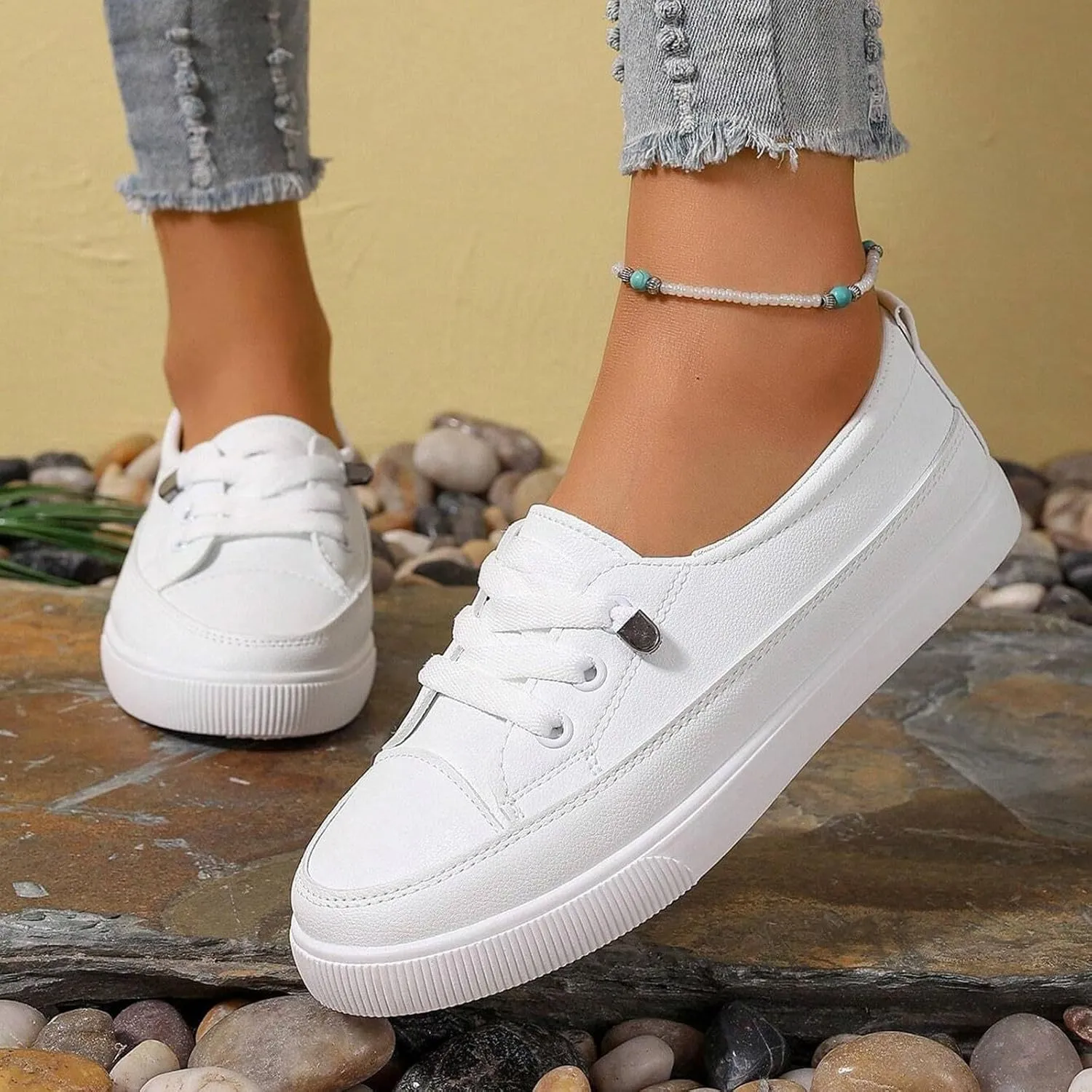 2025 Women Closed Toe Shoe Non-Slip Breathable Slip-On Flat Casual Shoes Fashion Party Dance Loafer Shoe Indoor Home Work Vacation Soft Sole Footwear Summer Dressy Beach Walking Sneaker