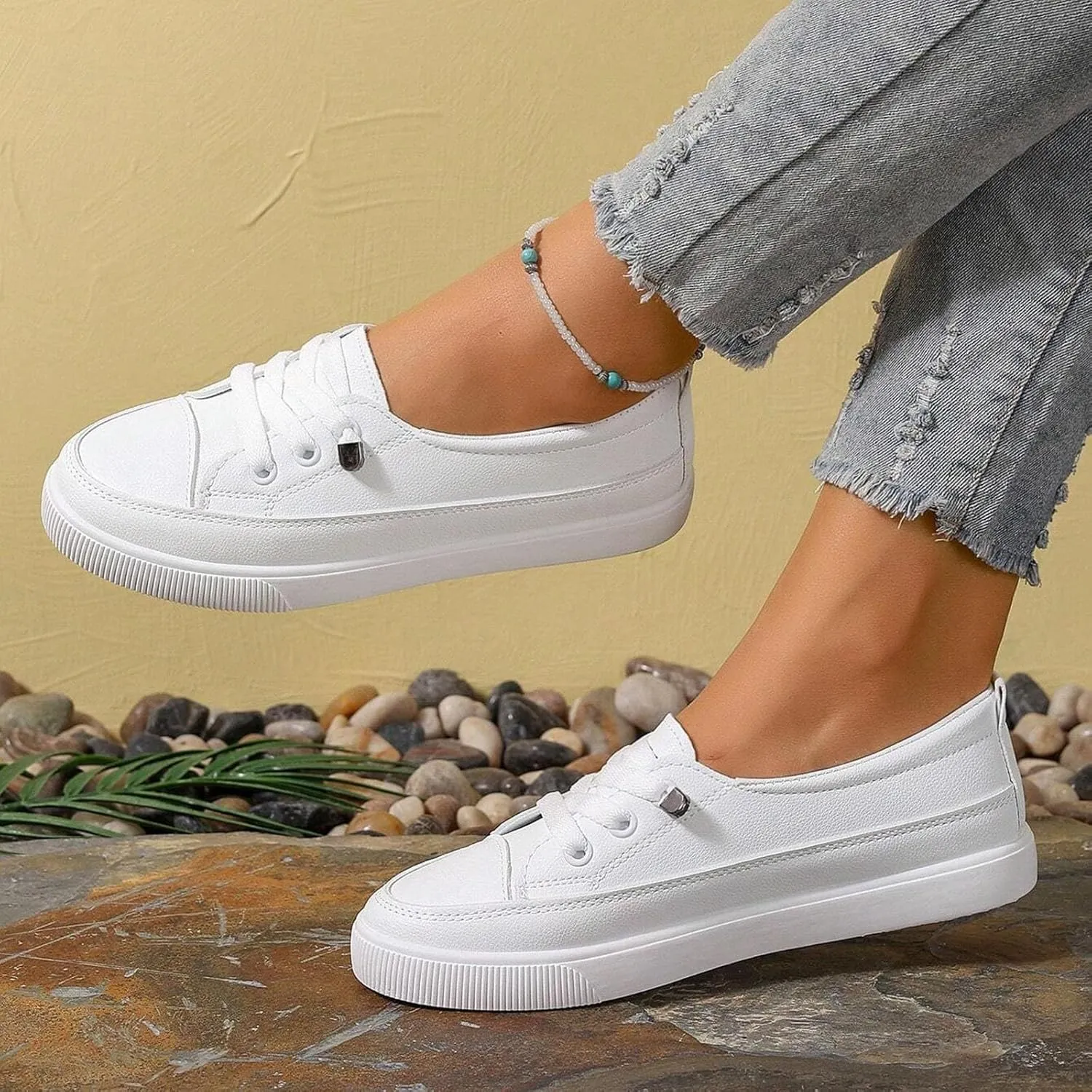2025 Women Closed Toe Shoe Non-Slip Breathable Slip-On Flat Casual Shoes Fashion Party Dance Loafer Shoe Indoor Home Work Vacation Soft Sole Footwear Summer Dressy Beach Walking Sneaker