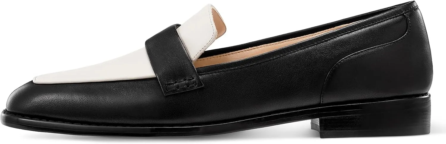 7or9 Loafers for Women Comfortable Air-Touch Foam Slip on Round-Toe Casual Dressy Mattress Flat Leather Women’s Flats