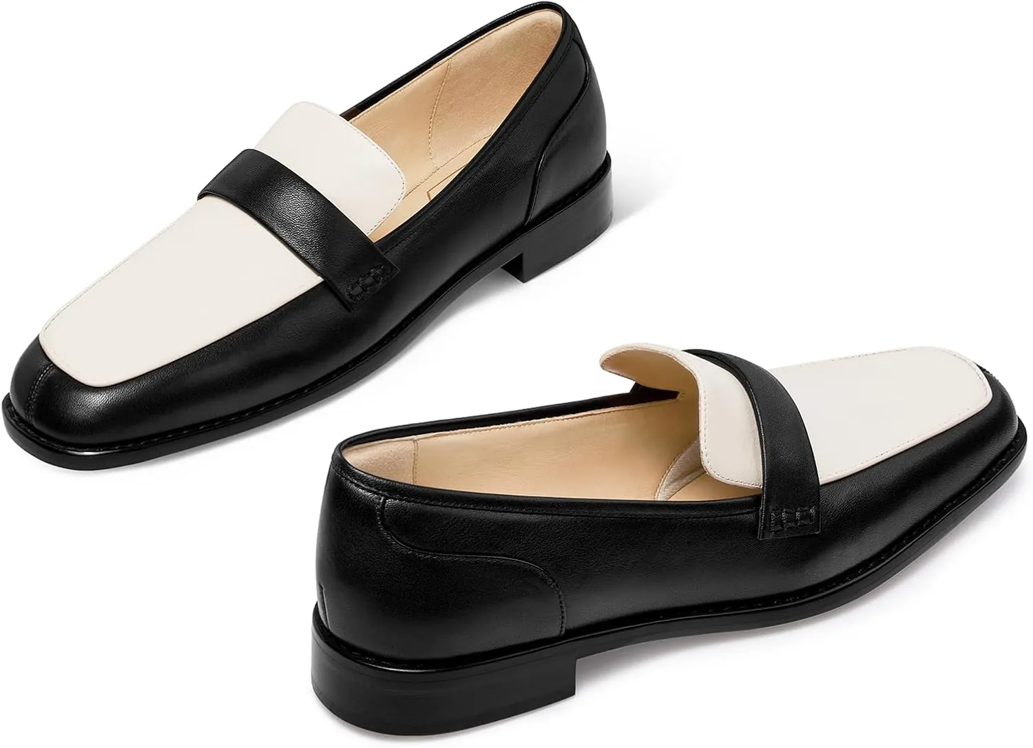 7or9 Loafers for Women Comfortable Air-Touch Foam Slip on Round-Toe Casual Dressy Mattress Flat Leather Women’s Flats