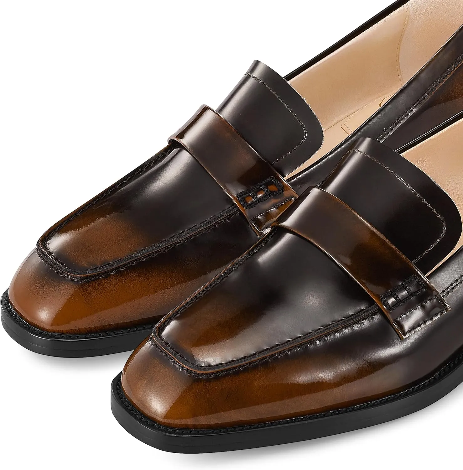 7or9 Loafers for Women Comfortable Air-Touch Foam Slip on Round-Toe Casual Dressy Mattress Flat Leather Women’s Flats