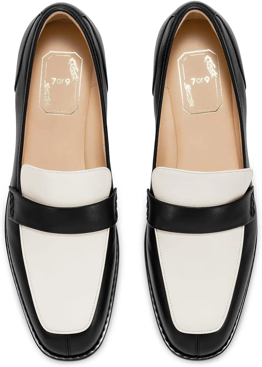 7or9 Loafers for Women Comfortable Air-Touch Foam Slip on Round-Toe Casual Dressy Mattress Flat Leather Women’s Flats
