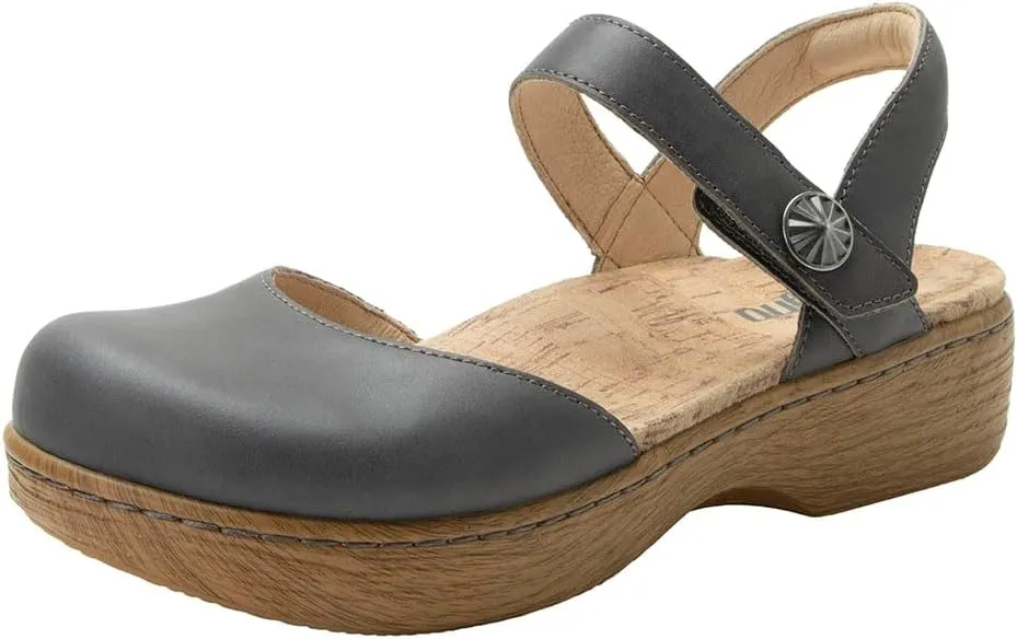 Alegria Women's Opal Leather Shoes with Slingback Open Back Sandals