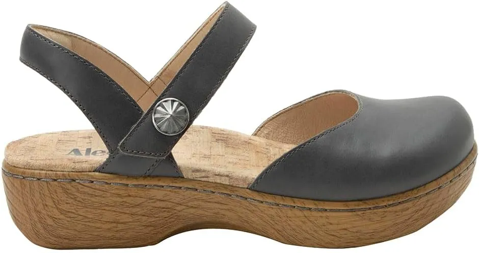 Alegria Women's Opal Leather Shoes with Slingback Open Back Sandals