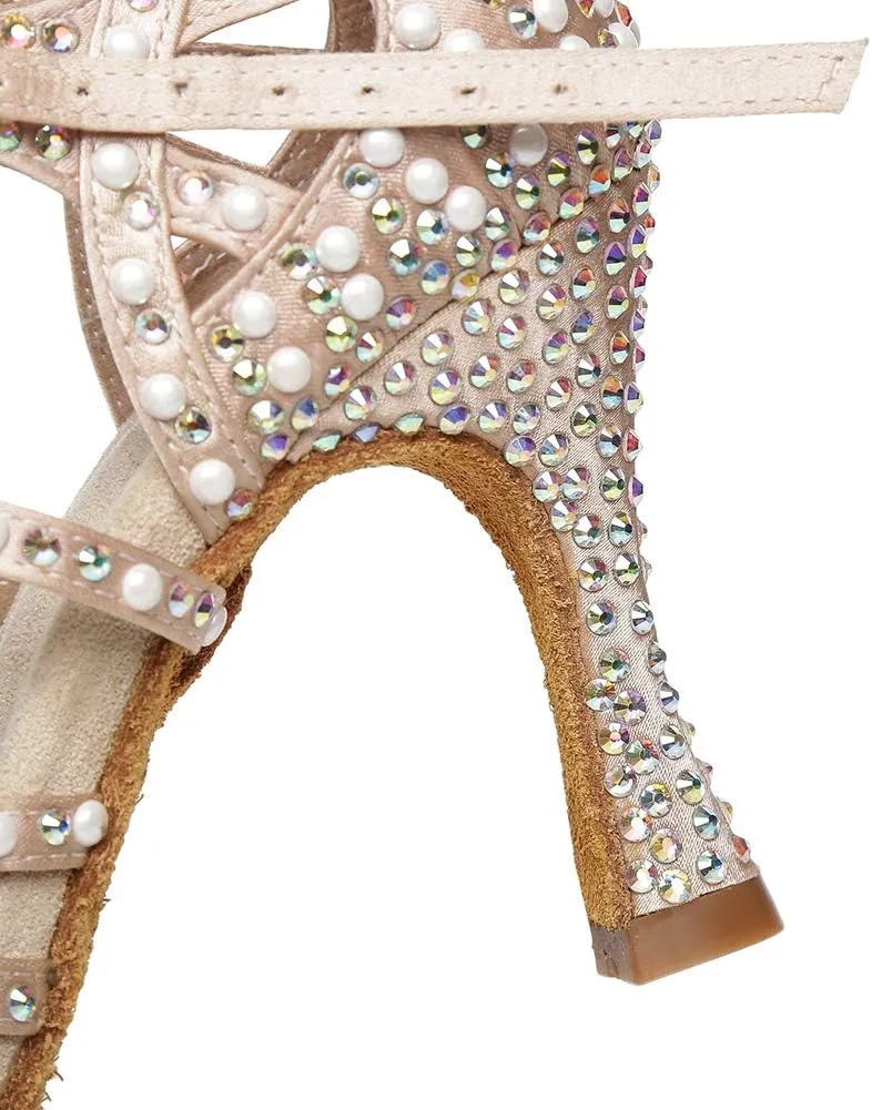 AOQUNFS Women's Rhinestones Latin Dance Shoes Ballroom Salsa Performance Professional Practice Dancing Shoes,Model L429
