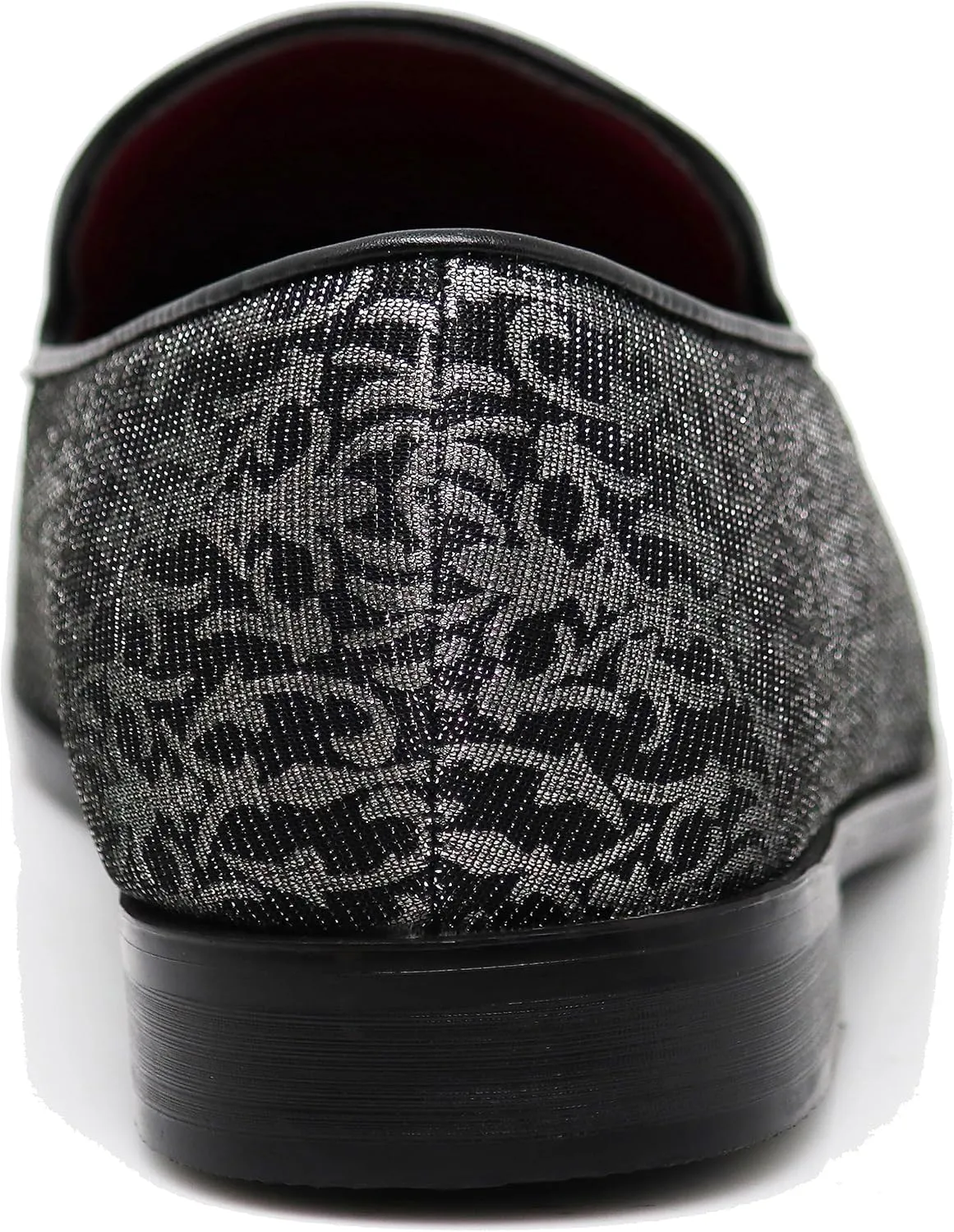 ARK1 Men's Vintage Satin Silky Floral Fashion Dress Loafer Slip On Tuxedo Formal Dress Shoes Designer