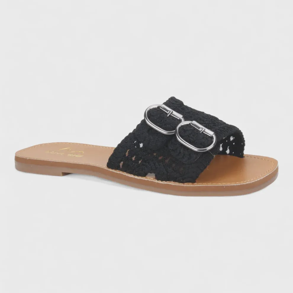 BAILEY CROCHET SANDAL  in Black