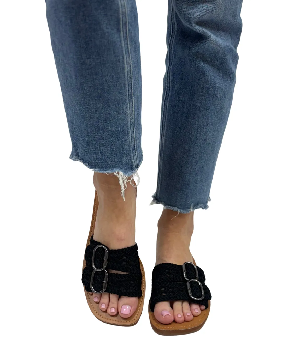 BAILEY CROCHET SANDAL  in Black