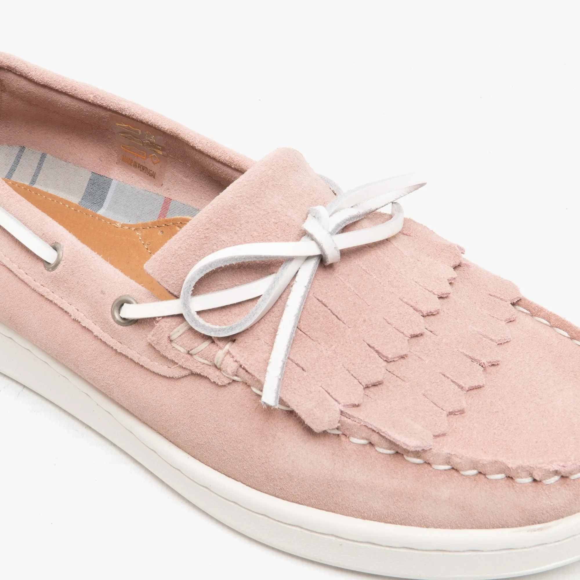 Barbour KLARA Womens Suede Fringe Loafers Pink