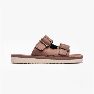 Barbour PIT Mens Dual Strap Slip-On Sandals Choco