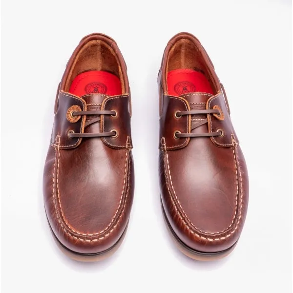 Barbour WAKE Mens Boat Shoes Mahogany