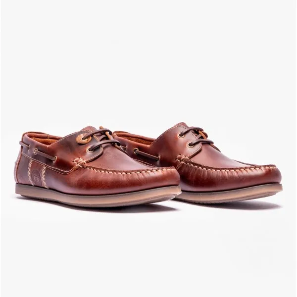 Barbour WAKE Mens Boat Shoes Mahogany