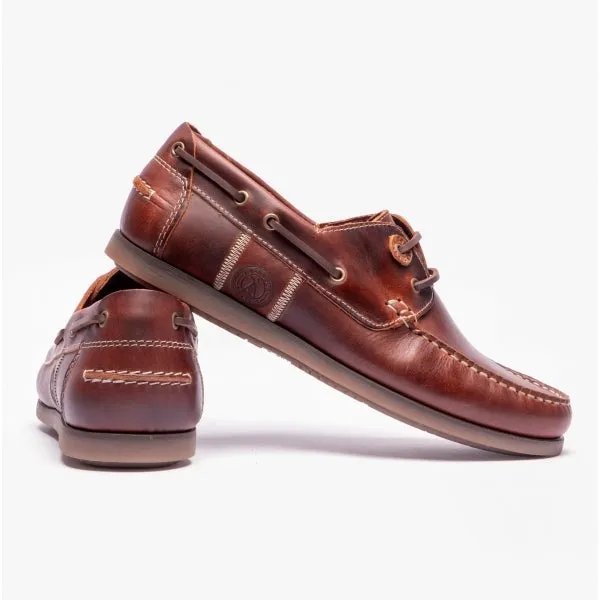 Barbour WAKE Mens Boat Shoes Mahogany