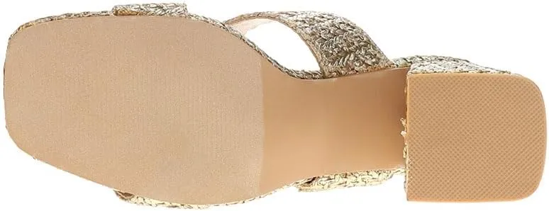 BEACH by Matisse Womens Lucy Metallic Block Casual Sandals Casual High Heel 3" & Up - Gold