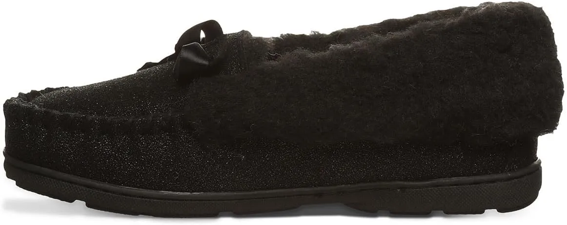 BEARPAW Womens Indio Exotic Suede Glitter Moccasin Slippers