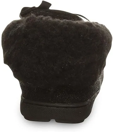 BEARPAW Womens Indio Exotic Suede Glitter Moccasin Slippers