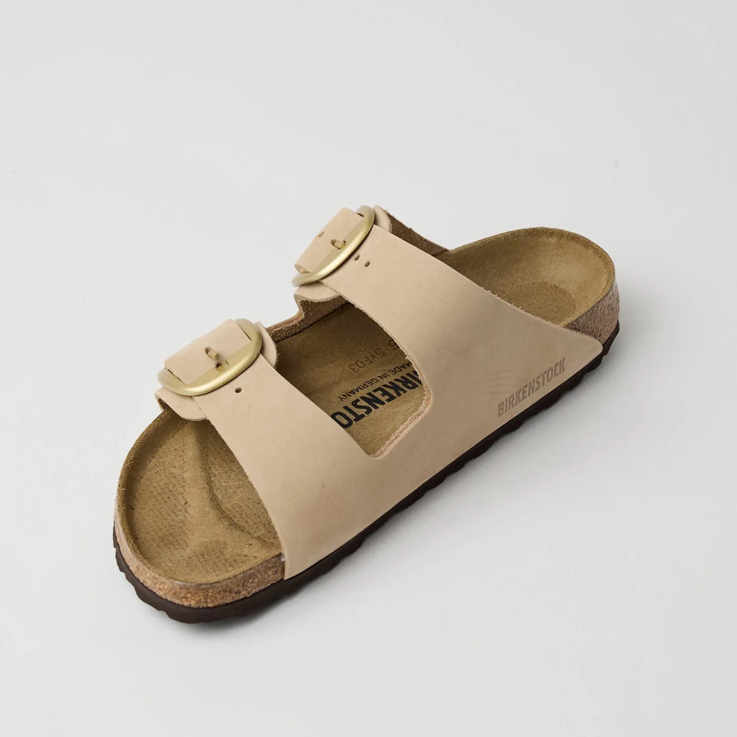 Birkenstock Big Buckle Arizona Beige Suede Leather Sandals