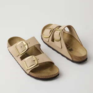 Birkenstock Big Buckle Arizona Beige Suede Leather Sandals