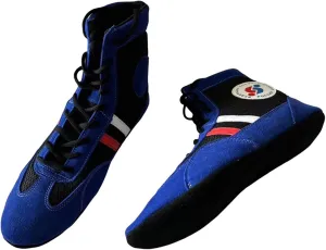 Blue Sambo Shoes Soft Sole Indoor Judo shoes Lightweight freestyle Wrestling Shoes,Squat Shoes,Adults Teens kids Sambo Shoes,MMA Kick Boxing Pro Fighting Boots Unisex,Training Workout Shoes,30-46 EU
