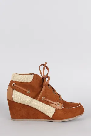 Booties Trendy Risk-free Wedge Bamboo Boat Suede