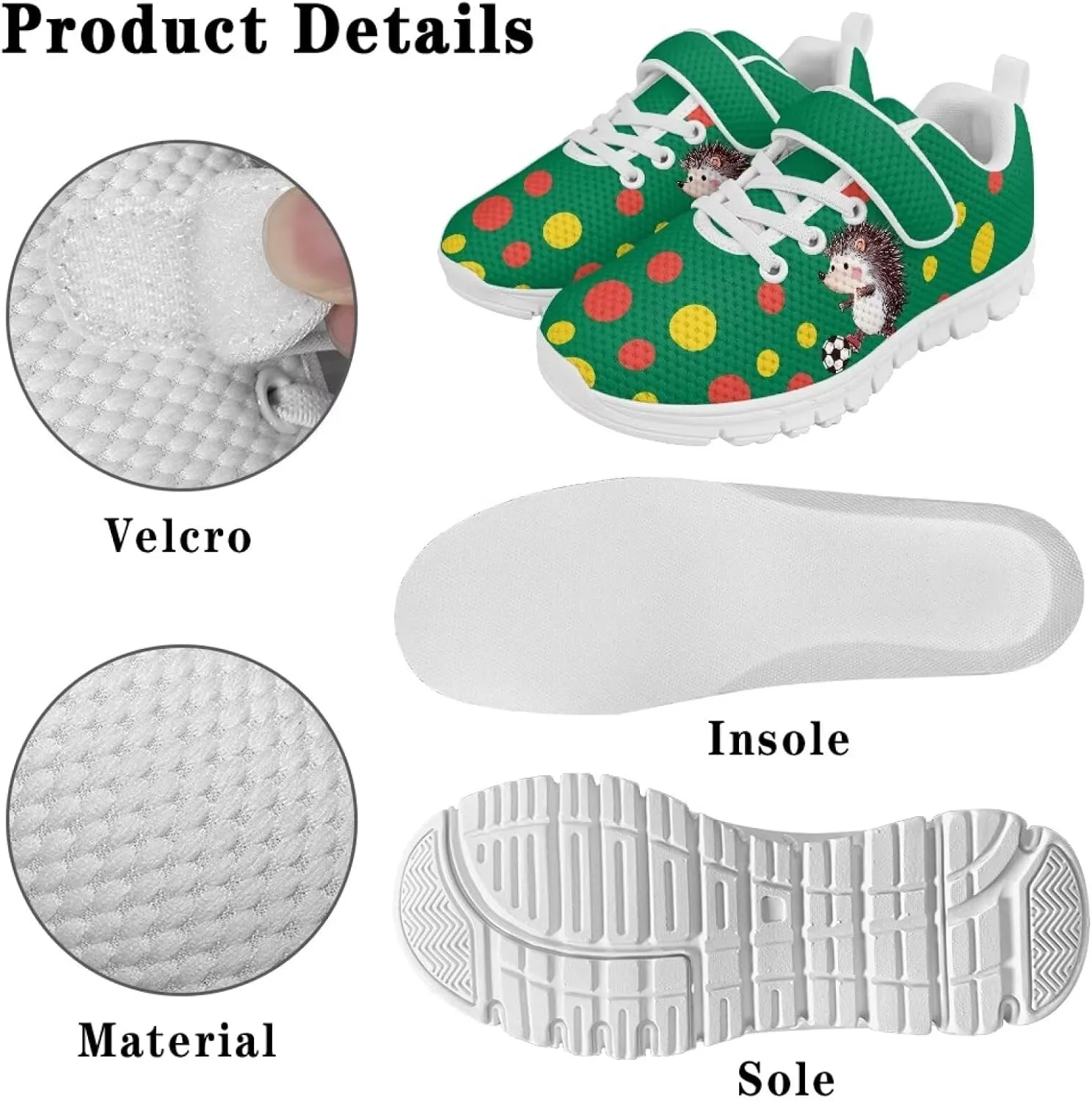 Boys Girls Animal Sneakers Lightweight Breathable Sports Running Tennis Shoes with One Strap Comfort Walking Shoes US 11-15