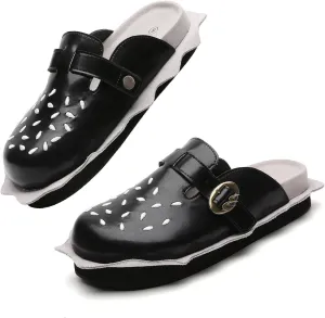 Burger Clogs for Womens Suede Leather Mules Cork Footbed Sandals Comfort Potato Shoes with Arch Support Clogs