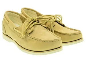 Ca14E1 Classic Boat Unlined Boat Shoe Color: Off White Soning Monochromatic Size: 55W Us