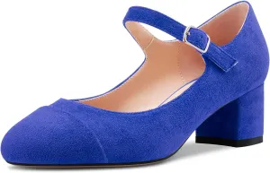 Castamere Women Chunky Block Mid Heel Pointed Toe Pumps Mary Jane Buckle Wedding Sexy Dress Shoes