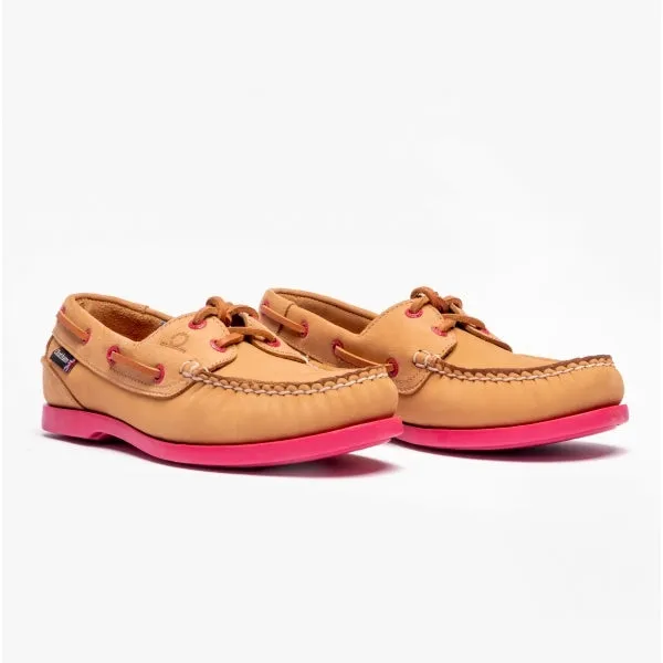 Chatham PIPPA II G2 Womens Boat Shoes Tan/Pink