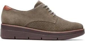 Clarks Shaylin Lace Suede Shoe, 6, Green