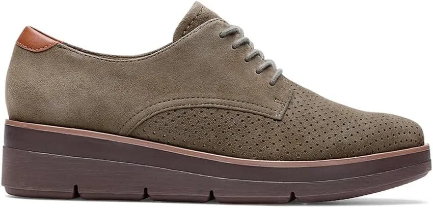 Clarks Shaylin Lace Suede Shoe, 6, Green