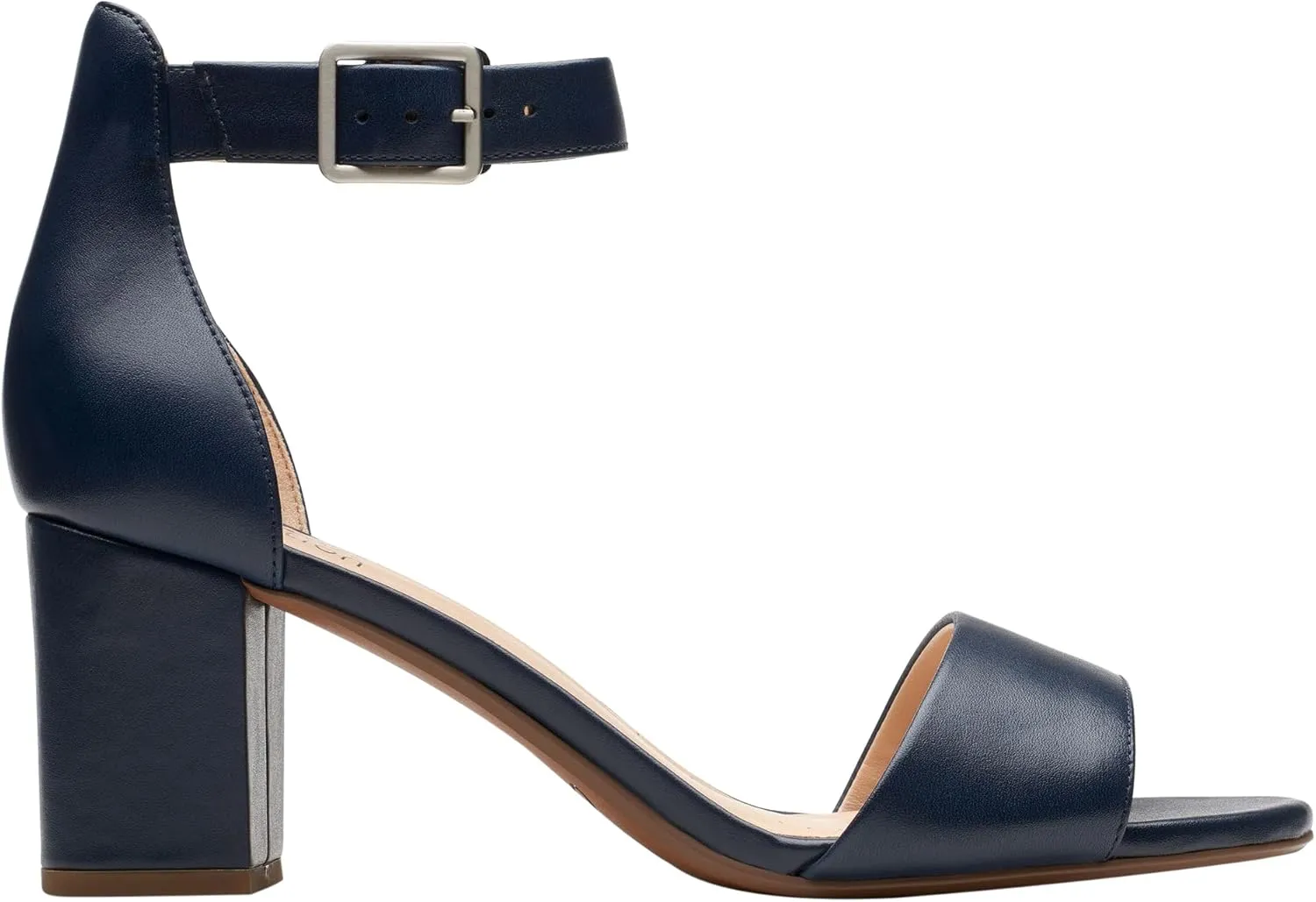 Clarks Women's Deva Mae Court Shoes, Navy leather, 7 Women
