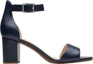 Clarks Women's Deva Mae Court Shoes, Navy leather, 7 Women