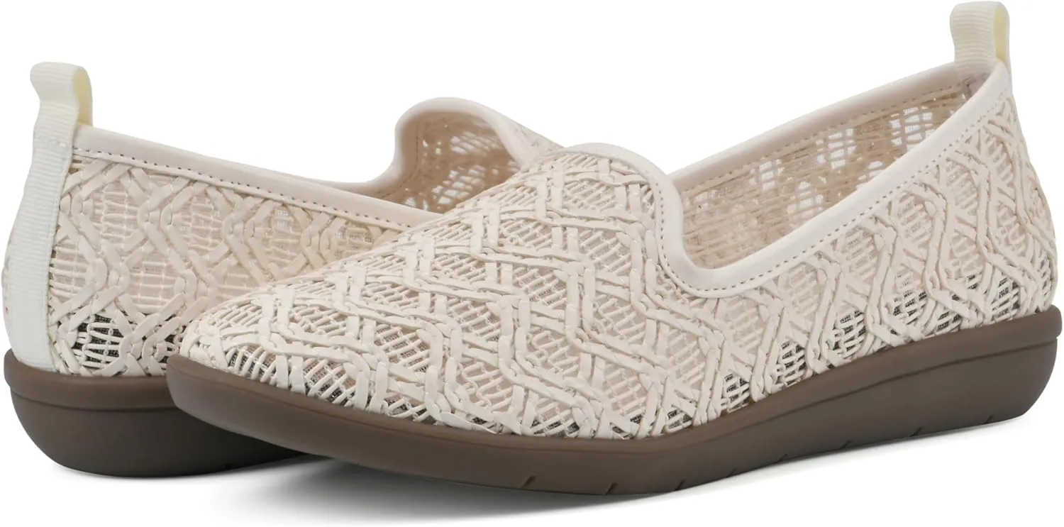 CLIFFS BY WHITE MOUNTAIN Women's Twisty Woven Moccasin Style Loafer Flat