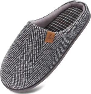 COFACE Unisex Mens Womens Cozy Memory Foam Scuff Slippers Casual Slip On Warm House Shoes Indoor/Outdoor Felt Sandal Slippers With Arch Support Rubber Sole Size 4-15