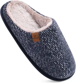 COFACE Unisex Mens Womens Cozy Memory Foam Scuff Slippers Casual Slip On Warm House Shoes Indoor/Outdoor Sandal Slippers With Arch Support Rubber Sole Size 4-15