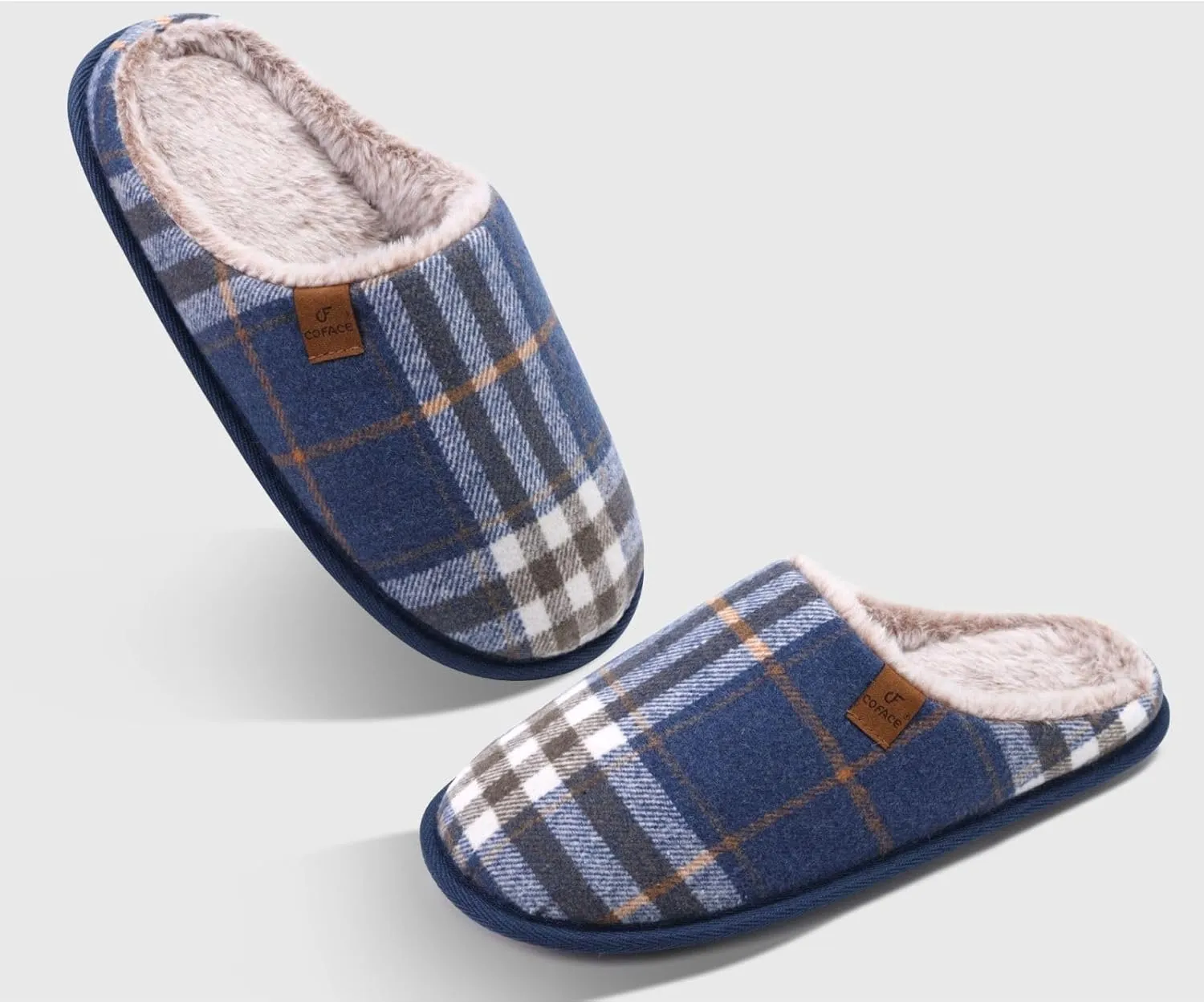 COFACE Unisex Mens Womens Cozy Memory Foam Scuff Slippers Casual Slip On Warm House Shoes Indoor/Outdoor Sandal Slippers With Arch Support Rubber Sole Size 4-15