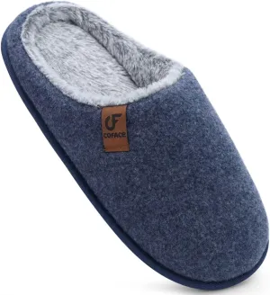 COFACE Unisex Mens Womens Cozy Memory Foam Scuff Slippers Casual Slip On Warm House Shoes Indoor/Outdoor Sandal Slippers With Arch Support Rubber Sole Size 4-15