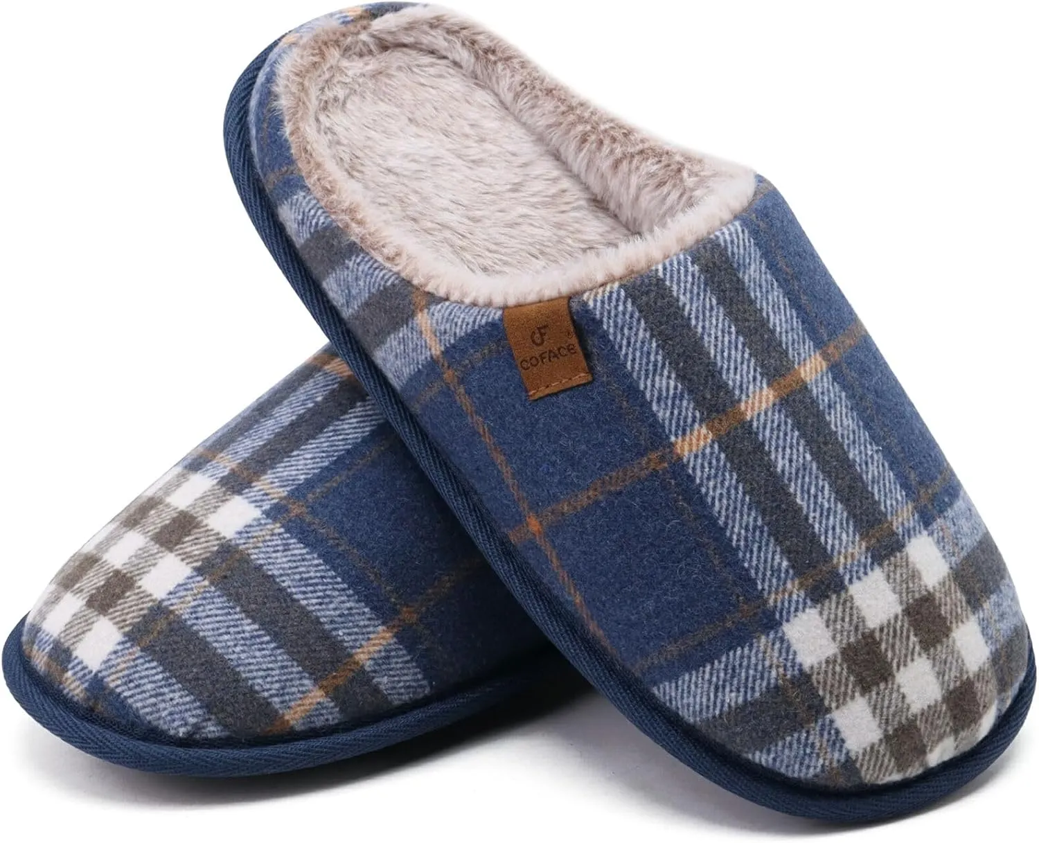 COFACE Unisex Mens Womens Cozy Memory Foam Scuff Slippers Casual Slip On Warm House Shoes Indoor/Outdoor Sandal Slippers With Arch Support Rubber Sole Size 4-15