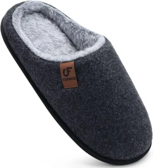 COFACE Unisex Mens Womens Cozy Memory Foam Scuff Slippers Casual Slip On Warm House Shoes Indoor/Outdoor Sandal Slippers With Arch Support Rubber Sole Size 4-15