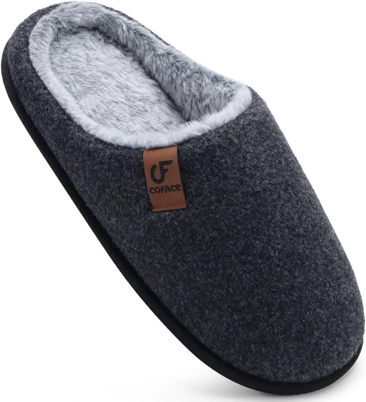COFACE Unisex Mens Womens Cozy Memory Foam Scuff Slippers Casual Slip On Warm House Shoes Indoor/Outdoor Sandal Slippers With Arch Support Rubber Sole Size 4-15