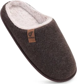 COFACE Unisex Mens Womens Cozy Memory Foam Scuff Slippers Casual Slip On Warm House Shoes Indoor/Outdoor Sandal Slippers With Arch Support Rubber Sole Size 4-15