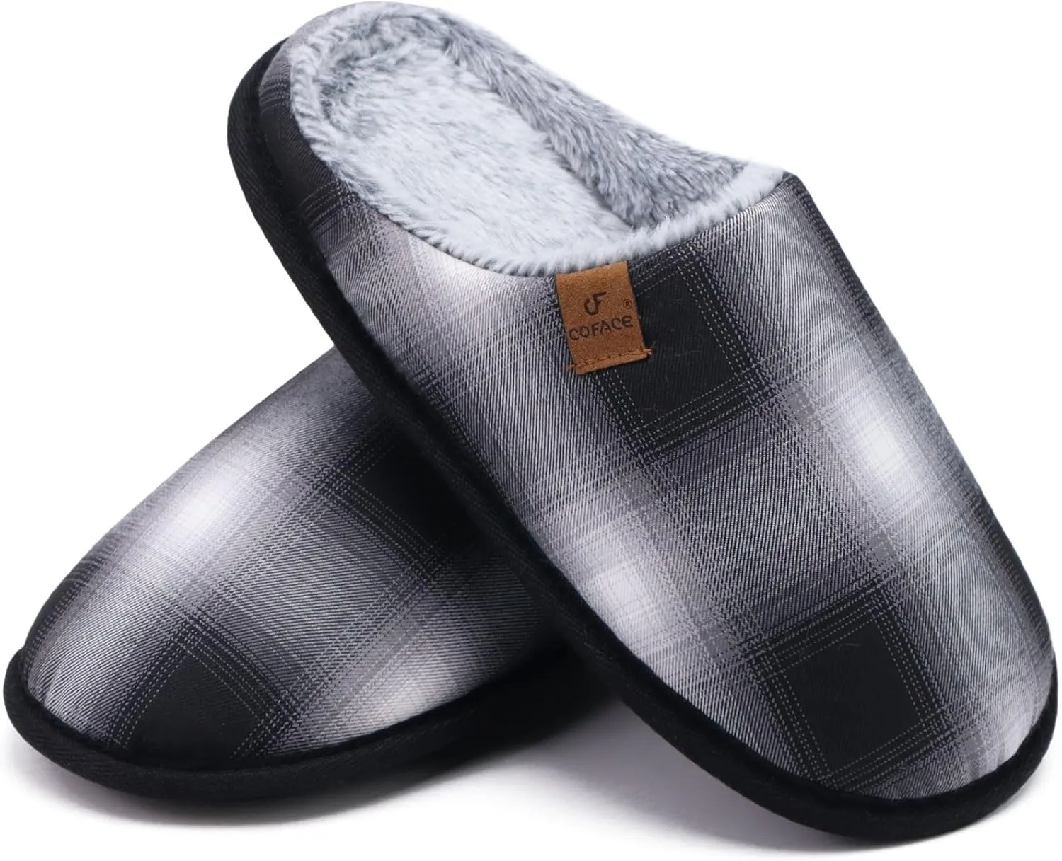 COFACE Unisex Mens Womens Cozy Memory Foam Scuff Slippers Casual Slip On Warm House Shoes Indoor/Outdoor Sandal Slippers With Arch Support Rubber Sole Size 4-15